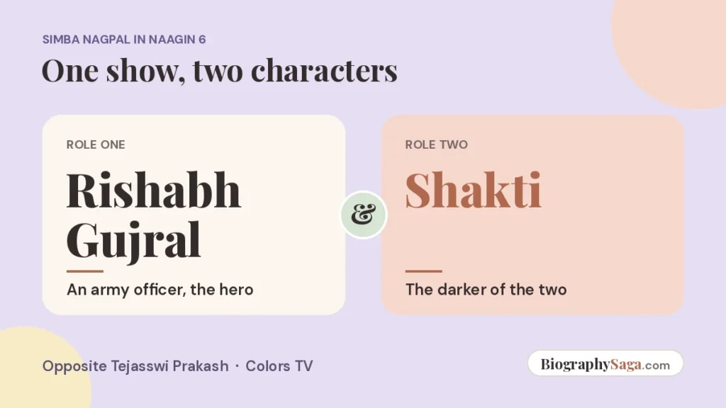 Simba Nagpal Naagin 6 double role: Rishabh Gujral and Shakti