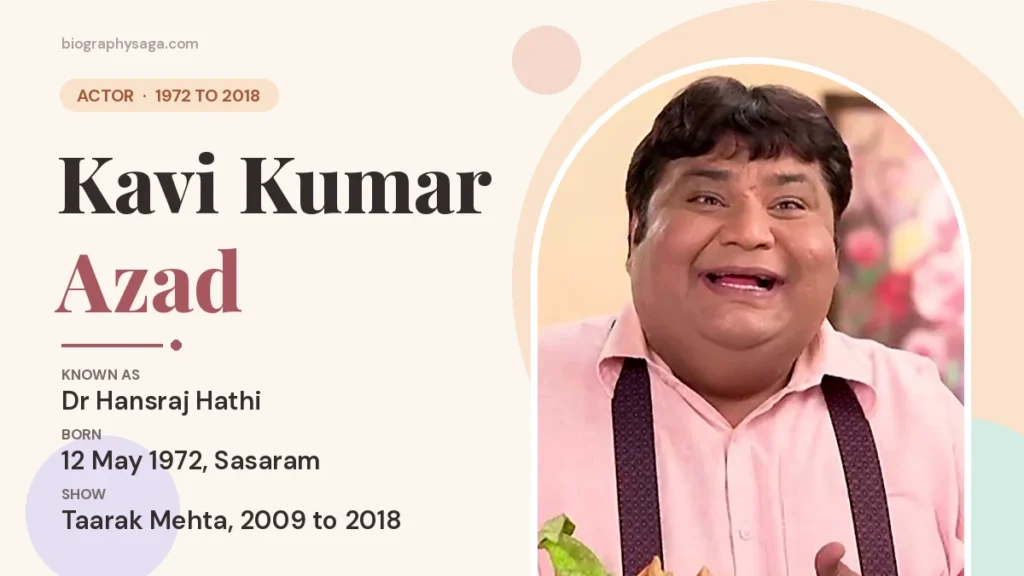 Kavi Kumar Azad smiling as Dr Hathi in a pink shirt
